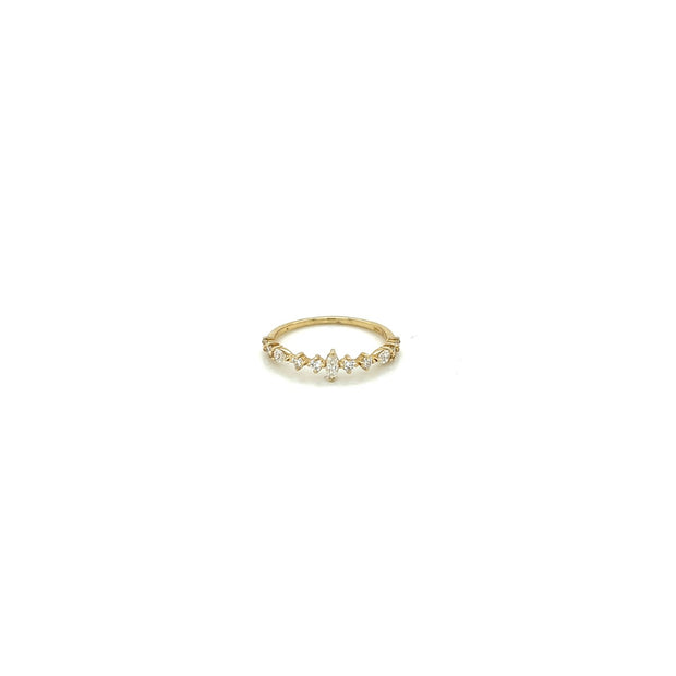 Stackable Gold and Fancy Shape Diamond Band