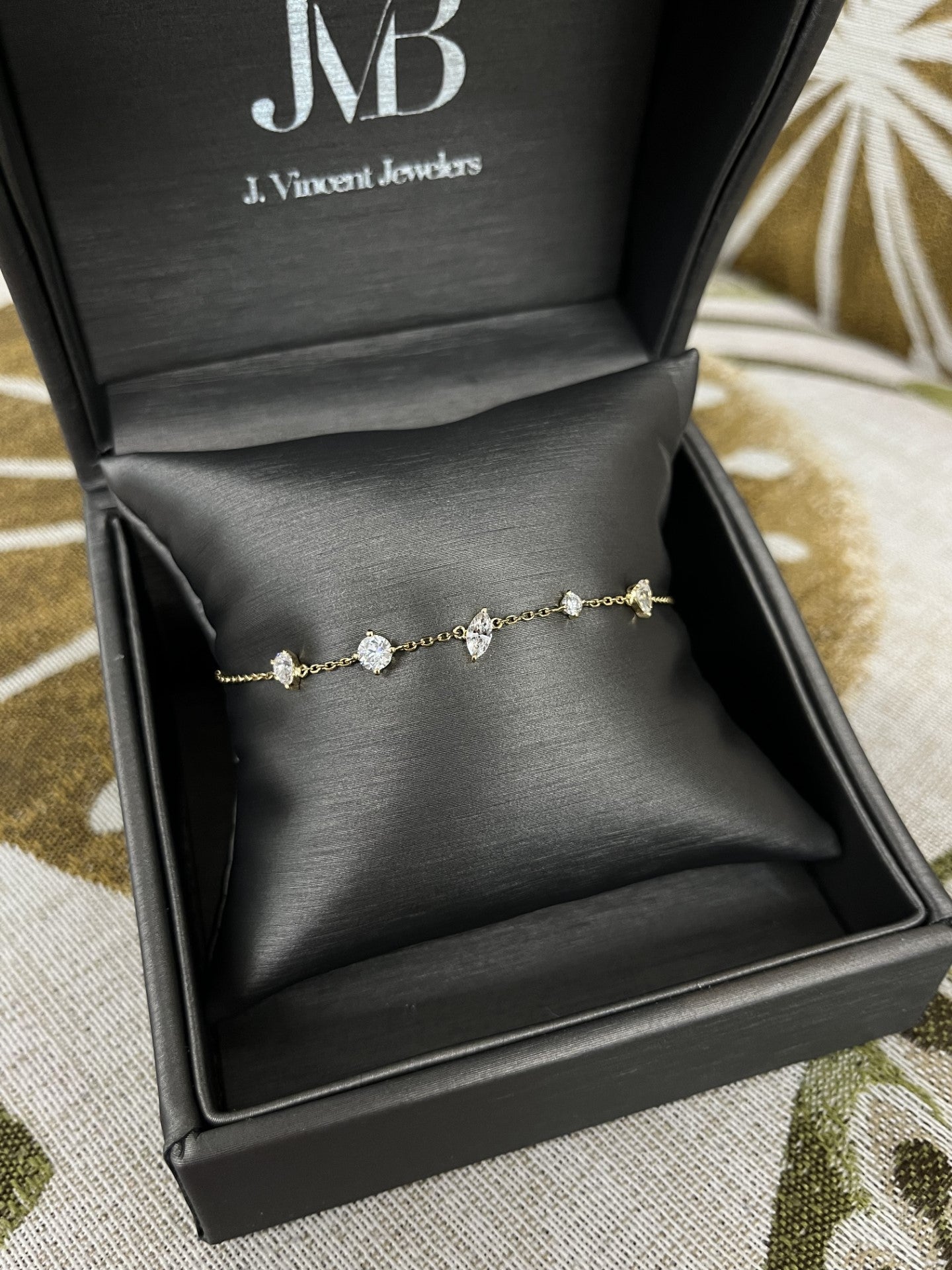 Fancy Shape Diamond Station Bracelet J Vincent Jewelers