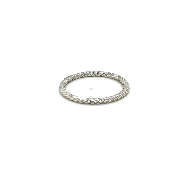 14k white gold stackable rope ring