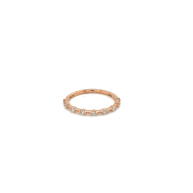 Rose Gold Dainty Scattered Diamond Band