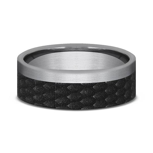 Tantalum and Black Titanium Comfort-fit Design Wedding Band