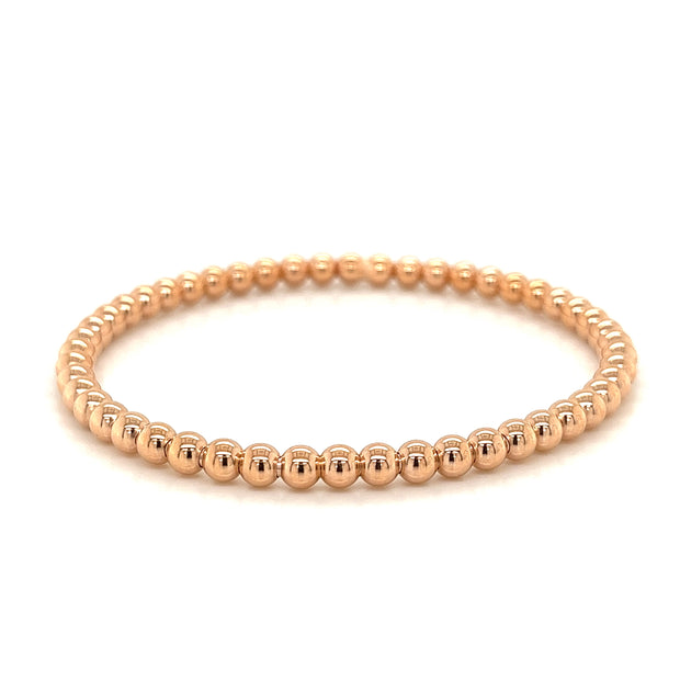 14k rose gold stretchy bead bracelet