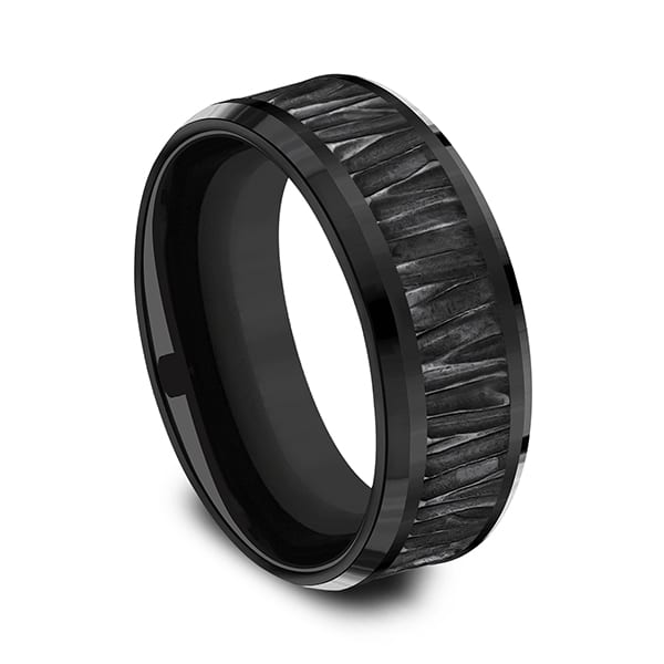 Black Titanium Comfort-fit Design Wedding Band