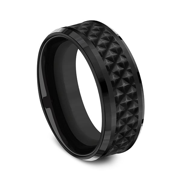 Black Titanium Comfort-fit Design Wedding Band