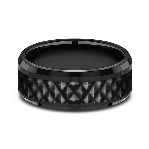 Black Titanium Comfort-fit Design Wedding Band