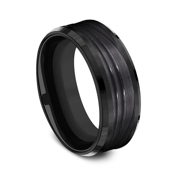 Black Titanium Comfort-fit Design Wedding Band