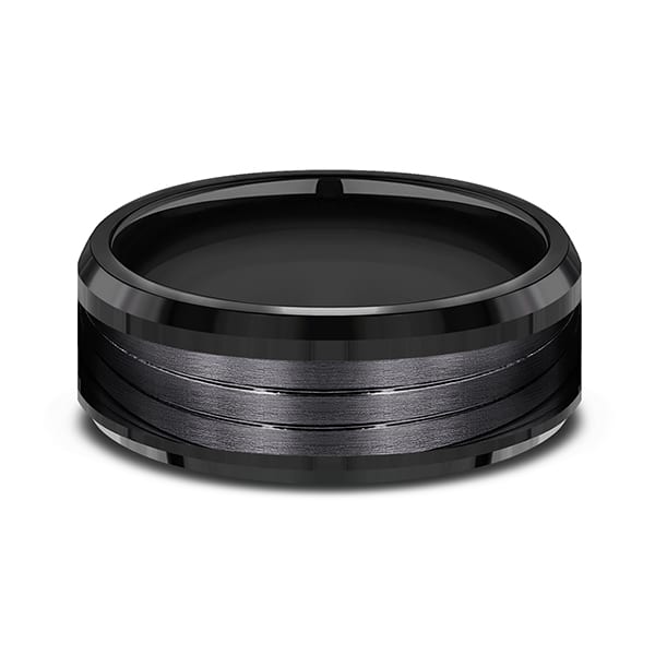 Black Titanium Comfort-fit Design Wedding Band