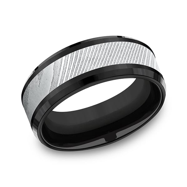 Black Titanium Comfort-fit Design Wedding Band