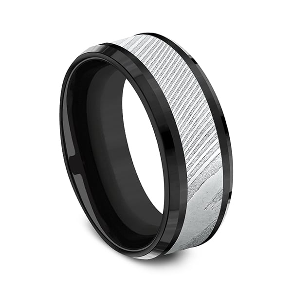 Black Titanium Comfort-fit Design Wedding Band