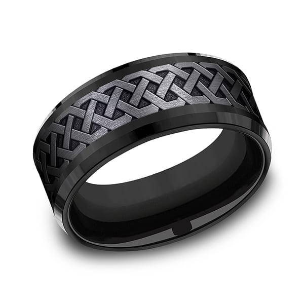 Black Titanium Comfort-fit Design Wedding Band