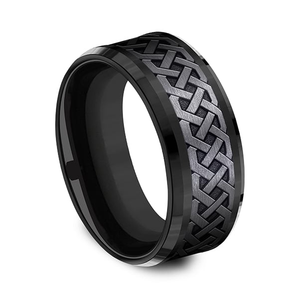 Black Titanium Comfort-fit Design Wedding Band