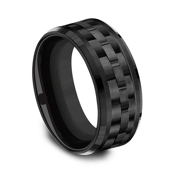 Black Titanium Comfort-fit Design Wedding Band