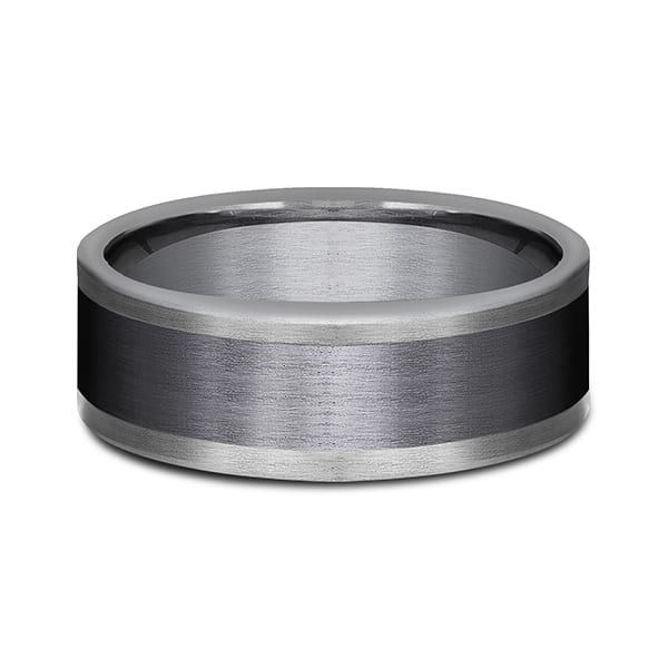 Tantalum and Black Titanium Comfort-fit Design Wedding Band