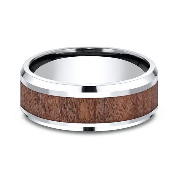 Cobalt and Rosewood Comfort-Fit Design Wedding Band