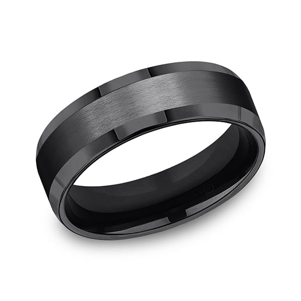 Black Titanium Comfort-fit Design Wedding Band