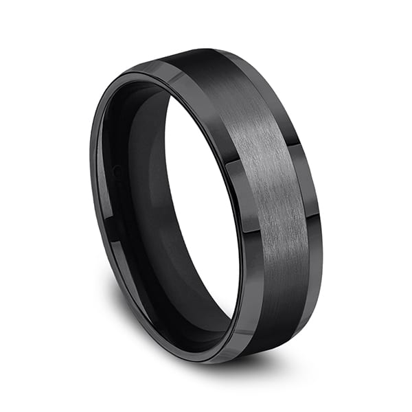 Black Titanium Comfort-fit Design Wedding Band