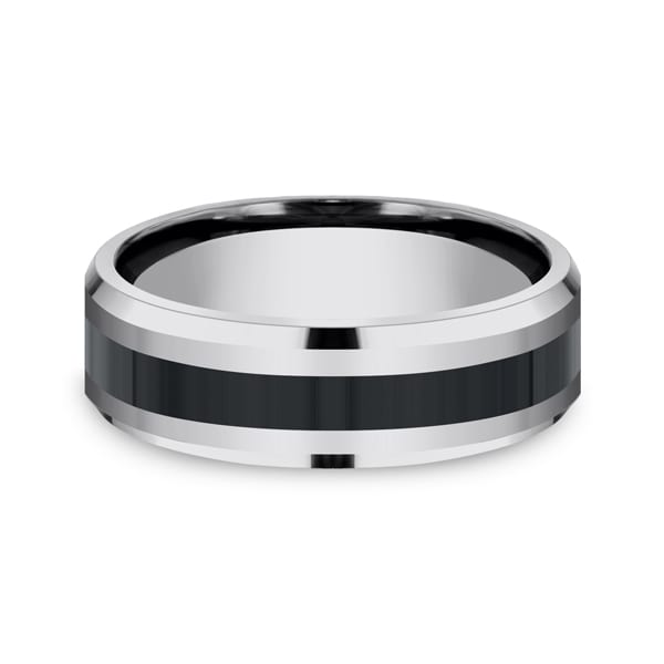 Cobalt and Ceramic Comfort-Fit Design Wedding Band