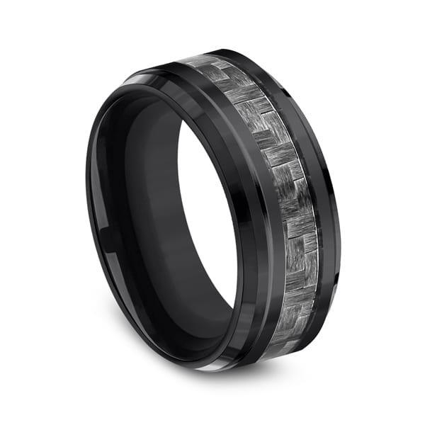 Black Titanium Comfort-Fit Design Wedding Band