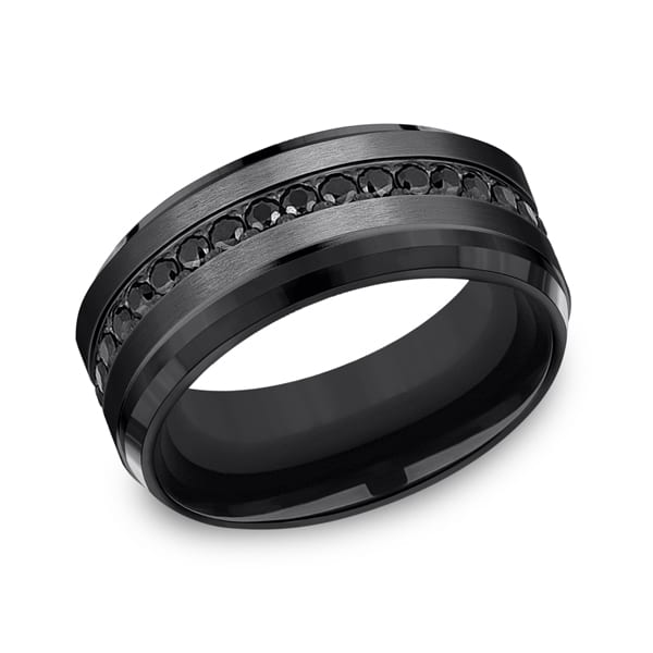 Black Titanium Comfort-Fit Design Wedding Band
