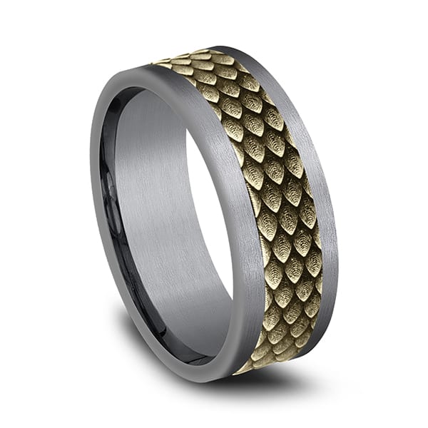 Ammara Stone Comfort-fit Design Wedding Band
