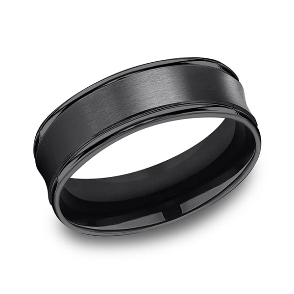 Black Titanium Comfort-Fit Design Wedding Band