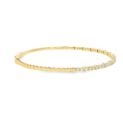 14K Yellow Gold Diamond Flex Bangle Bracelet 0.51Ct (41)