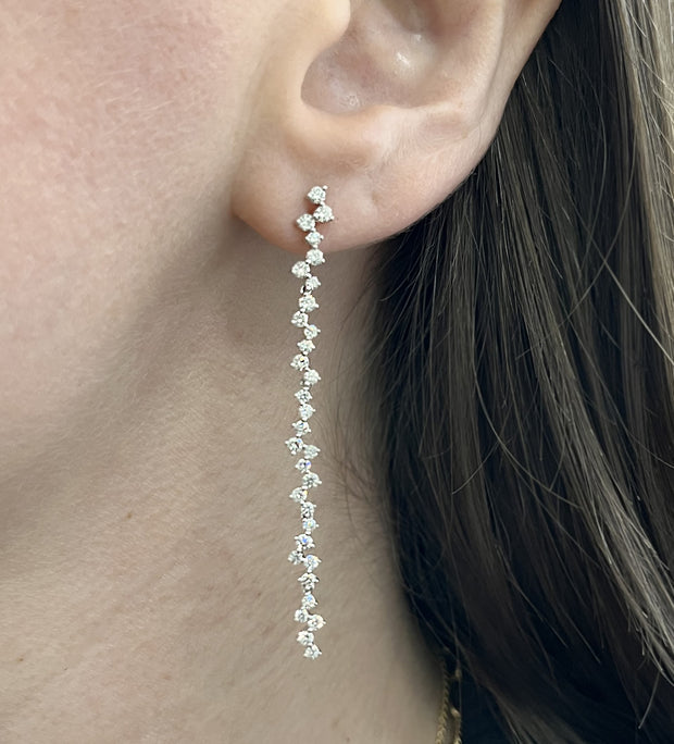 Scattered Diamond Drop Earrings