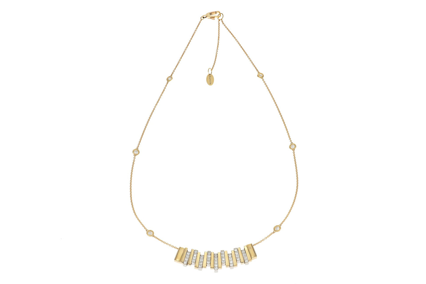 18K Yellow Gold Diamond Pendant Necklace 0.68Ctw