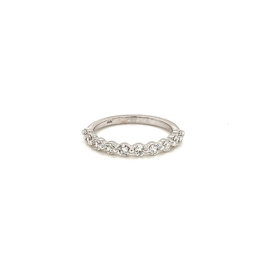 14k whtie gold single prong diamond band 0.55ct
