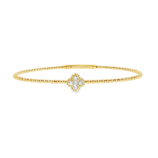 14k white gold 4 leaf diamond bracelet
