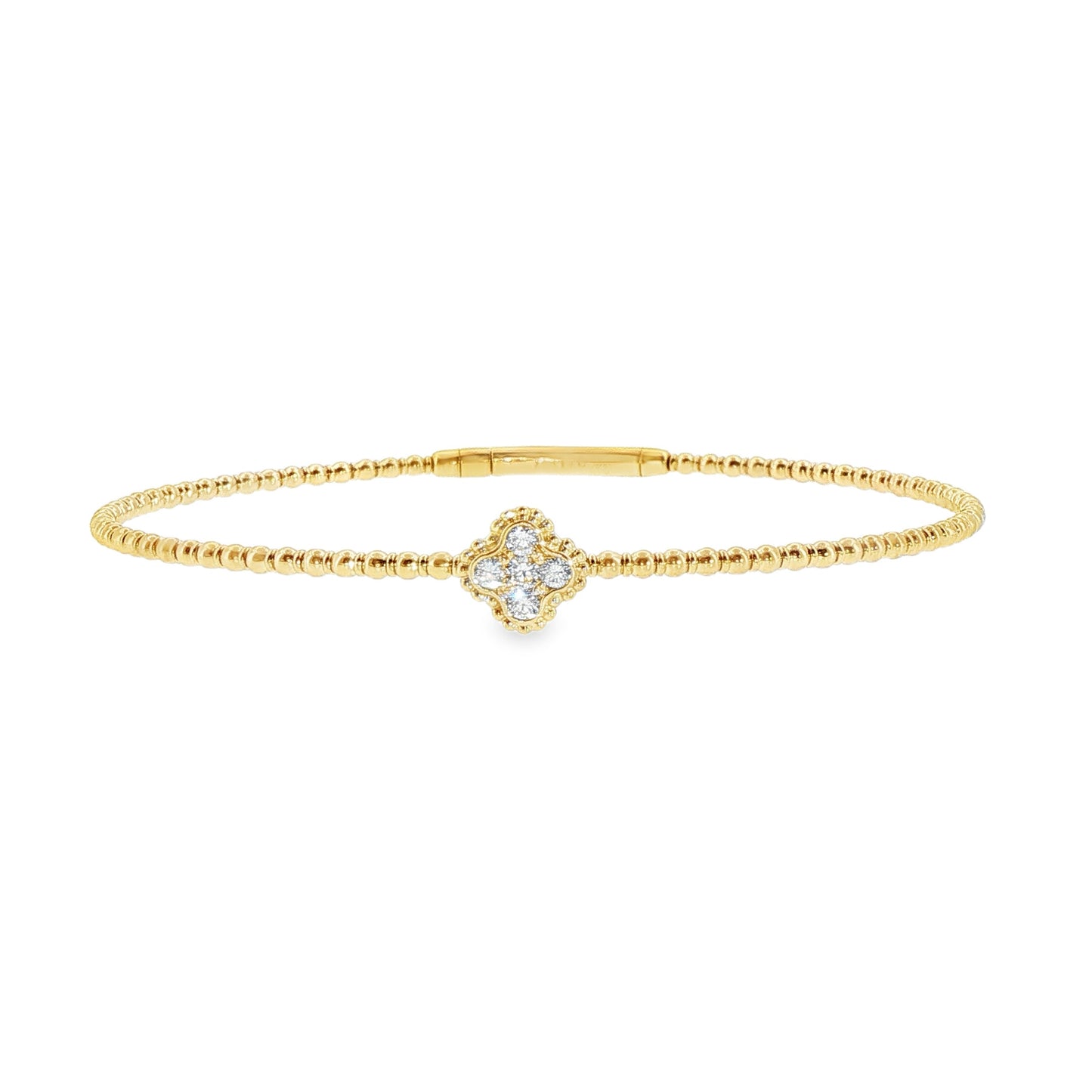 14k white gold 4 leaf diamond bracelet