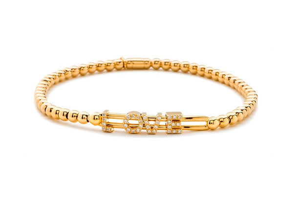 18k yellow gold stretchy diamond Love bracelet