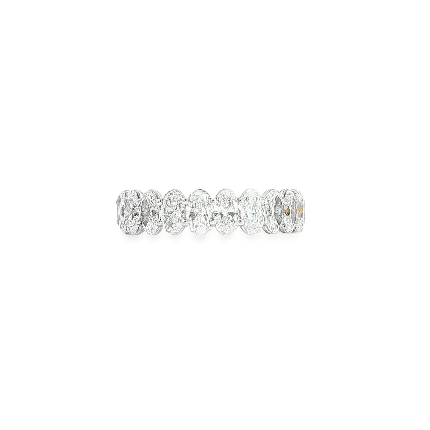 14K White Gold Lab Oval Band 1.95ctw