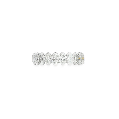 14K White Gold Lab Oval Band 1.95ctw