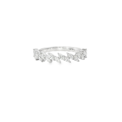 18K White Gold Marquis Shaped Diamond Fashion Ring 0.56Ctw