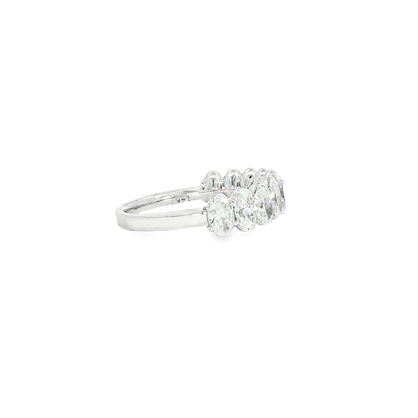 14K White Gold Lab Oval Band 1.95ctw