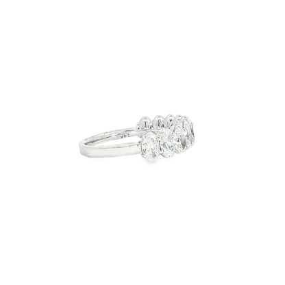 14K White Gold Lab Oval Band 1.95ctw