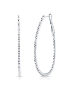 14k white gold diamond hoops 0.42ct