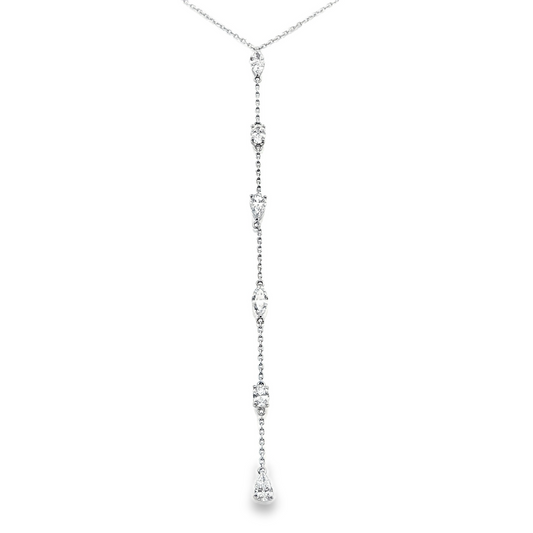 Fancy shape diamond drop necklace 1.02ct