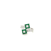 18k white gold emerald and diamond fashion ring