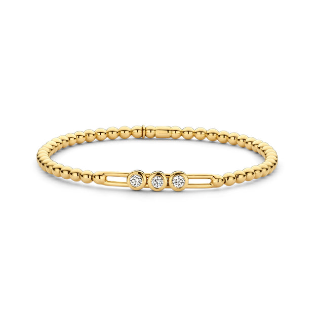18k yellow diamond slide stretch bracelet