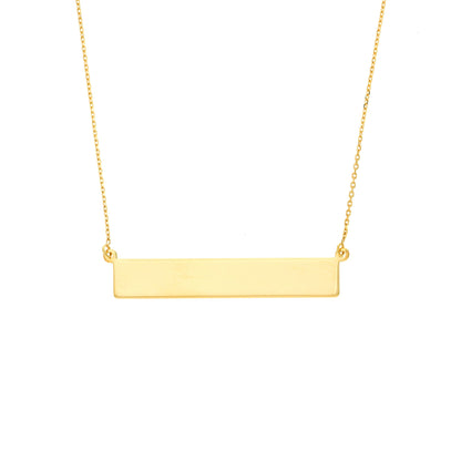14k yellow gold east to west bar necklace