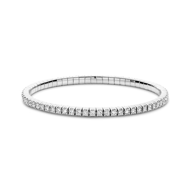 18k white gold diamond eternity strech bracelet 3.40ct