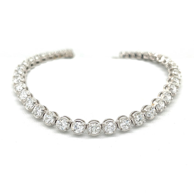 14k white gold diamond line bracelet 17.25ct