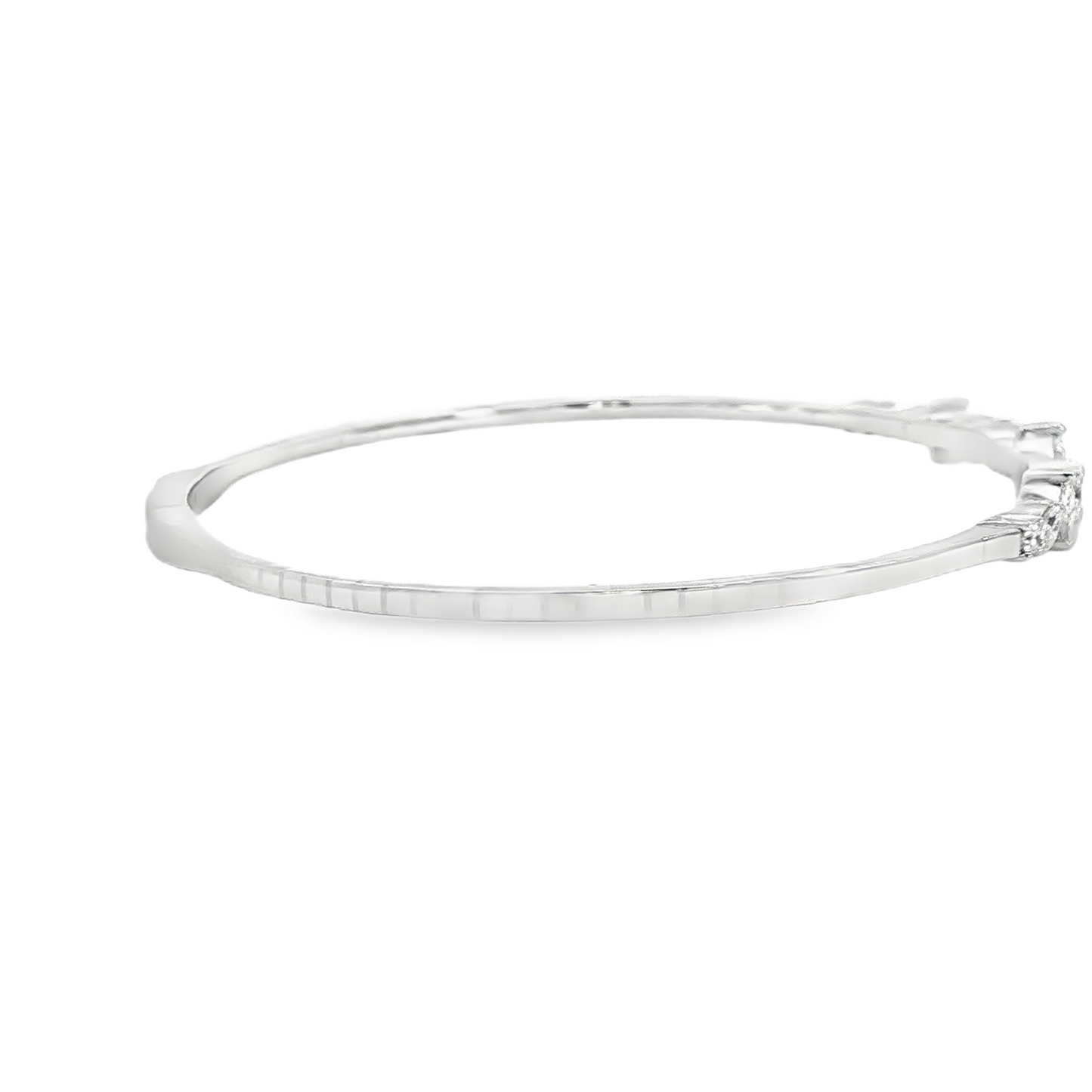 14Kwg Diamond Flex  Station Bracelet Containng Fancy Shapes 11Rd = 0.80Ct