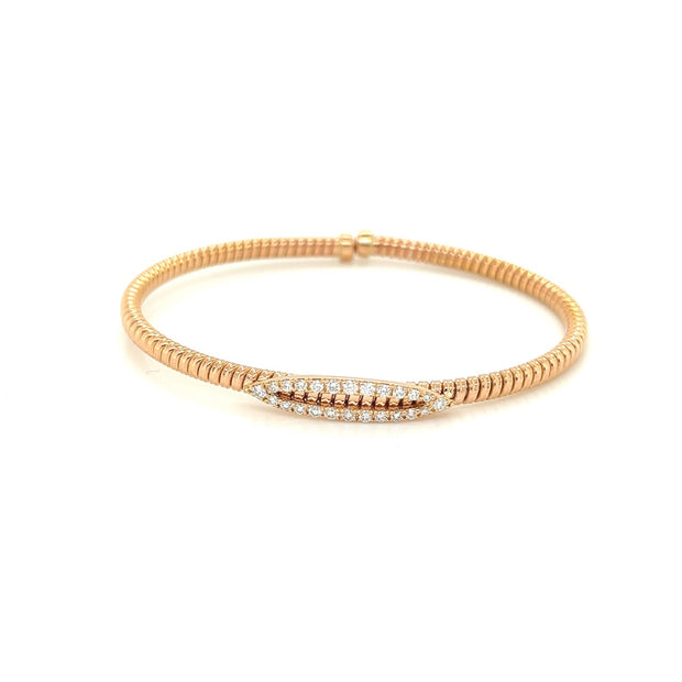 18k rose gold flex open bangle 0.35ct