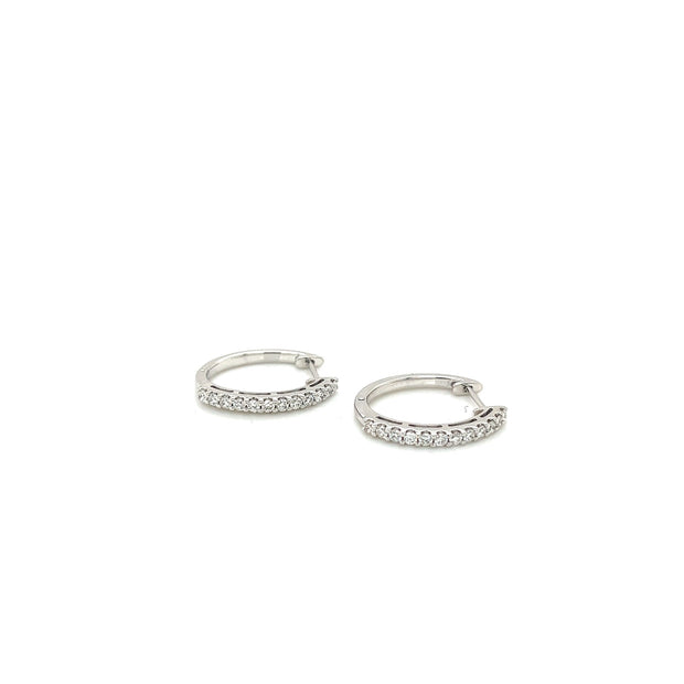 18k white gold diamond hoop earrings 0.43ct