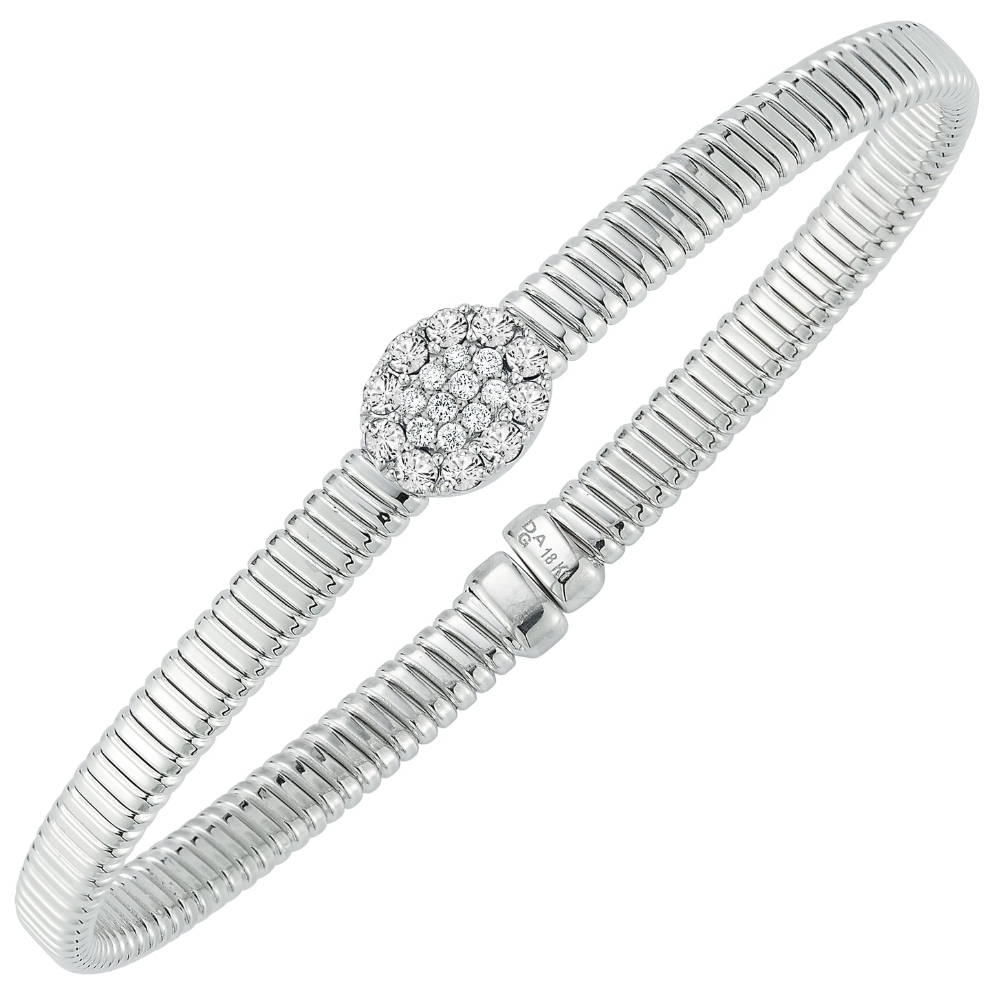 18K White Gold Diamond Flex Bangle Bracelet 0.40Ct