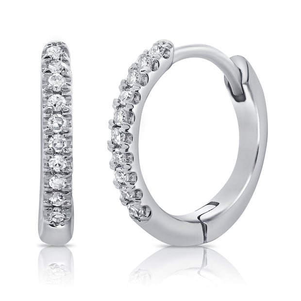 14K Wg Small Huggie Dia Earring D=06Ct