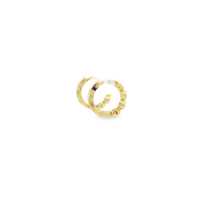 14K Yellow Gold Huggie Hoop Fashion Earrings 0.10Ct